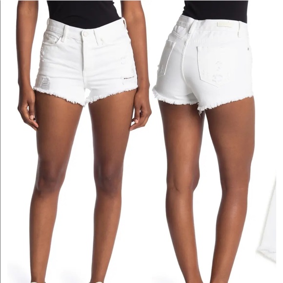 Blank NYC Pants - Hi Rise Rigid Distressed Shorts BlankNYC